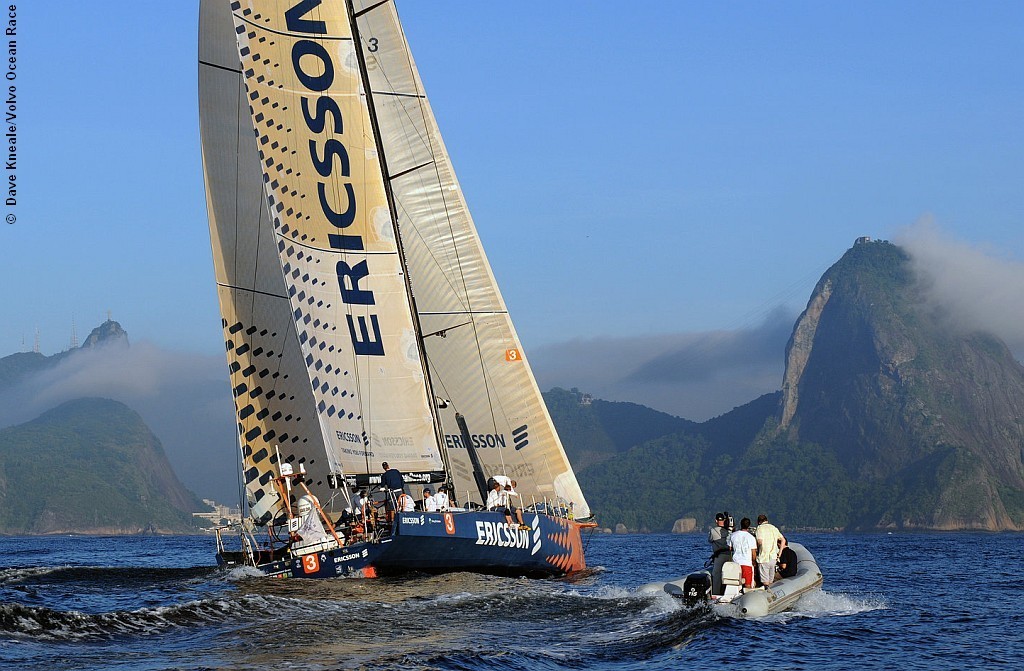Ericsson 3, (SWE) finish first into Rio de Janeiro on leg 5 of the Volvo Ocean Race &copy;  David Kneale/Volvo Ocean Race http://www.volvooceanrace.com/